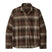 Patagonia LongSleeve Lightweight Fjord Flannel Mens Shirt- Plaid shirt with brown and beige pattern on a white background