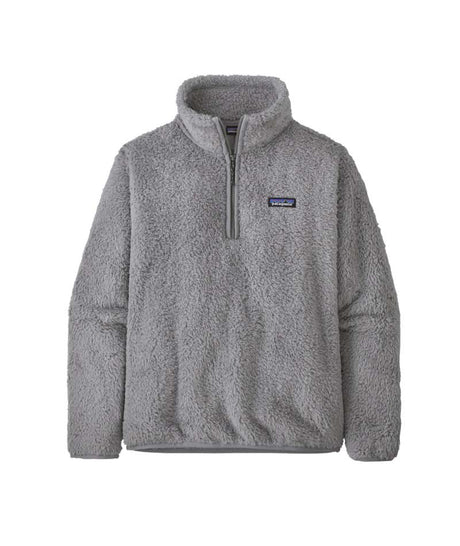 Patagonia Los Gatos 1_4 Zip Womens- Gray fleece pullover with a brand logo on a white background