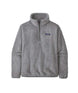 Patagonia Los Gatos 1_4 Zip Womens- Gray fleece pullover with a brand logo on a white background