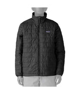 Patagonia Nano Puff Brick Quilt Kids Jacket-Black quilted jacket with a brand logo on a white background