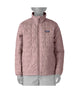 Patagonia Nano Puff Brick Quilt Kids Jacket-Pink quilted jacket with a brand logo on a white background