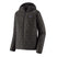 Patagonia Nano Puff Mens Hoody- Black quilted jacket with a brand logo on a white background