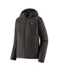 Patagonia Nano Puff Mens Hoody- Black quilted jacket with a brand logo on a white background