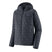 Patagonia Nano Puff Mens Hoody- Dark gray quilted jacket with a hood on a white background