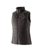 Patagonia Nano Puff Womens Vest- Black quilted vest with Patagonia logo on a white background