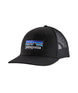 Patagonia P-6 Logo Trucker Hat- Black Trucker Hat with a mesh back that has the Patagonia logo on the front