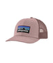 Patagonia P-6 Logo Trucker Hat- Light Pink Trucker Hat with darker pink mesh on the back that has the Patagonia logo on the front