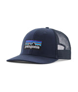 Patagonia P-6 Logo Trucker Hat- Navy Trucker Hat with a mesh back that has the Patagonia logo on the front