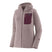 Patagonia R1 Air Full-Zip Womens Hoody- Light pink hooded jacket with a maroon pocket on a white background