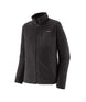 Patagonia R1 Air Mens Jacket- Black fleece jacket with a brand logo on a white background