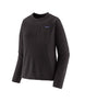 Patagonia R1 Air Womens Crew- Black fleece pullover with a brand logo on a white background