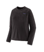 Patagonia R1 Air Womens Crew- Black fleece pullover with a brand logo on a white background