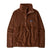 Patagonia Re-Tool Half Snap Womens Pullover- Brown fleece pullover with a brand logo on a white background