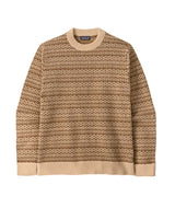 Patagonia Recycled Wool-Blend Mens Sweater- Beige patterned sweater on a white background