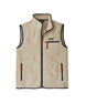 Patagonia Retro Pile Mens Vest- Beige fleece vest with red zippers on a white background