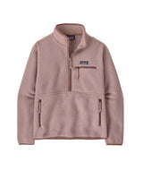 Patagonia Retro Pile Womens Marsupial-Pink fleece jacket with a brand logo on a white background