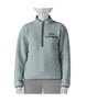 Patagonia Retro Pile Womens Marsupial- Light blue fleece pullover with a brand logo on a white background