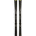 Peregrine82Lowride_LR13FR- Pair of black skis with yellow branding on a white background
