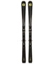 Peregrine82Lowride_LR13FR- Pair of black skis with yellow branding on a white background