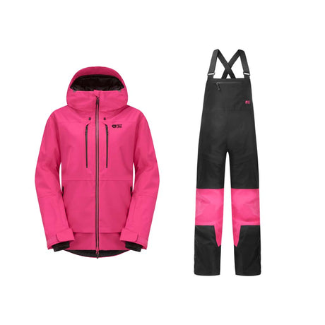 PictureOrganicExaandElwyPackage- Picture Organic Exa Womens jacket and the Picture Organic Elwy Womens Bib on a white background