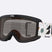 Pixie-Bliz ski goggles in matte black with a mirrored brown lens and a matching black strap, shown on a light gray background.