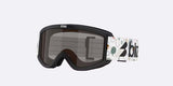 Pixie-Bliz ski goggles in matte black with a mirrored brown lens and a matching black strap, shown on a light gray background.