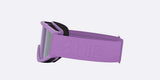 Pixie-Bliz ski goggles in matte purple with a mirrored purple lens and a matching purple strap, shown on a light gray background.