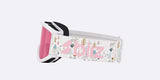 Pixie-Bliz ski goggles in matte white with a mirrored pink lens and a matching white strap, shown on a light gray background.