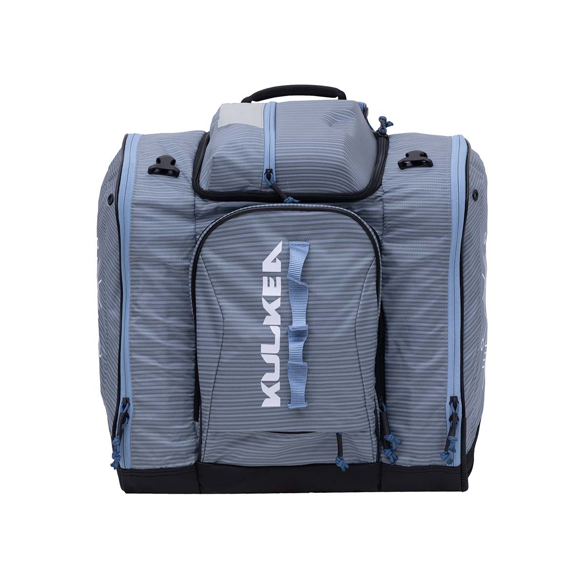 PowderTrekker- Light purple and blue bag with 'Kulkea' branding on a white background