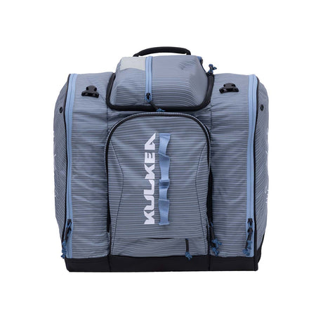 PowderTrekker- Light purple and blue bag with 'Kulkea' branding on a white background