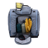 PowderTrekker- Light purple and blue bag with 'Kulkea' branding on a white background