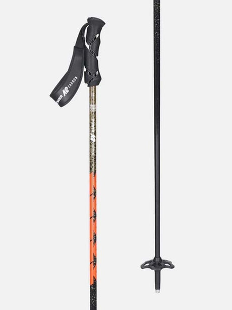 PowerCarbonSkiPole-Green ski poles on a white background