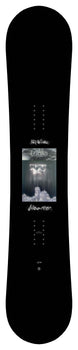 PublicDisorder-Black snowboard with a graphic design on a white background