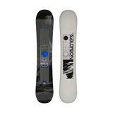 Pulse- Black multi colored snowboard on a white background 