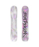 PushUp- Two views of a snowboard with a colorful design and brand logo on a white background