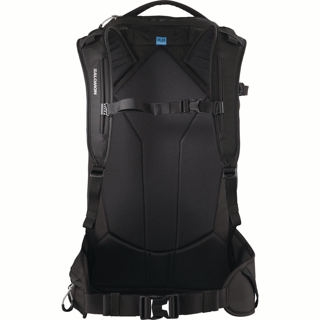 QST25-Black Salomon backpack on a white background