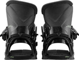 QuantumCarbon-Pair of black snowboard bindings on a white background