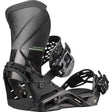 QuantumCarbon-Pair of black snowboard bindings on a white background