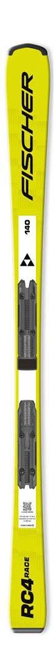 RC4RACEJR- A pair of skis in a yellow and black colorway, featuring the Fischer logo and 'RC4 Race' text.
