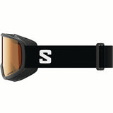 RIO-Salomon ski goggles with black frame and orange lens on a white background