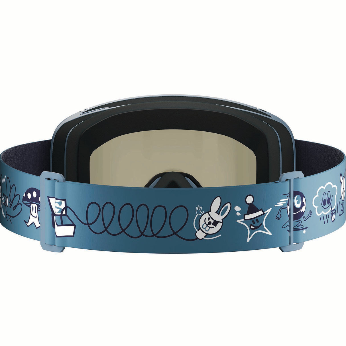 RIO-Salomon ski goggles with blue frame and yellow lens on a white background
