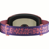 RIO-Salomon ski goggles with pink and purple strap on a white background