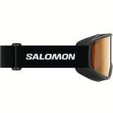 RIO-Salomon ski goggles with black frame and orange lens on a white background
