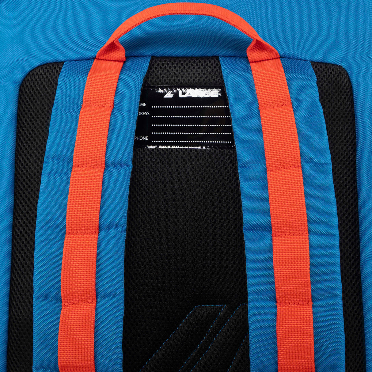 RacerBagSmall- Blue and orange bag on a white background