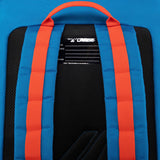 RacerBagSmall- Blue and orange bag on a white background