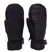 RadiatorMitt-A pair of black insulated winter gloves shown from both the front and back views against a plain white background. The gloves feature quilted stitching, a padded cuff, and small black brand tags on the wrist.