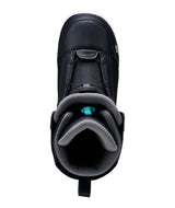 Raider- Black and white snowboard boot on a white background