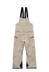 RainGor-TexBib- Cream snow pants with overalls that are black on a white background 