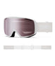 Rally-Smith snow goggles with white frame and purple lens on a white background