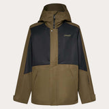 MRangeRCJacket2.0-Two-tone brown and black jacket with Oakley logo on a light gray background